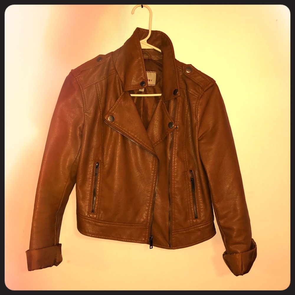 Brown leather jacket